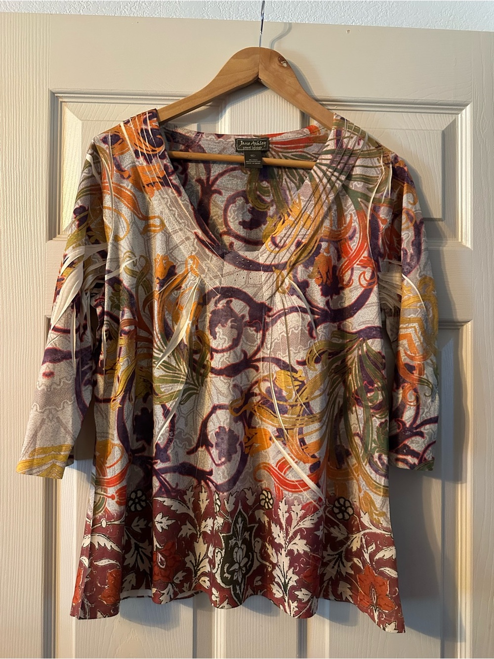 Multi-Color Floral V-Neck Women’s Top